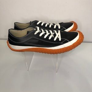 SPINGLE MOVE LOW CUT BLACK LEATHER SNEAKERS Sz M/US 8 JAPAN CUSTOM HANDMADE